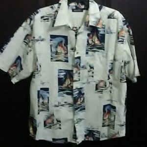 Puritan Hawaiian Shirt Sailboats Large